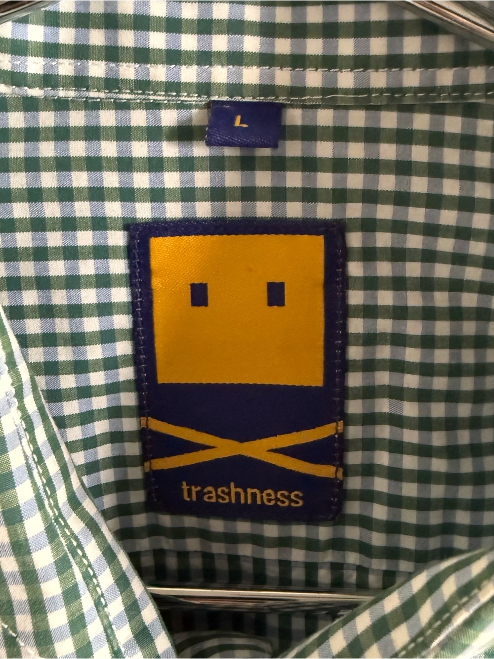 green gingham button down - Picture 4 of 5